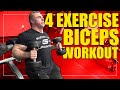4 Exercise Biceps Workout For Huge Arms