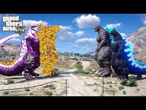 Shin Godzilla, Nuclear Godzilla Ride vs Heisei Godzilla, Godzilla Ride ( GTA V Mods )