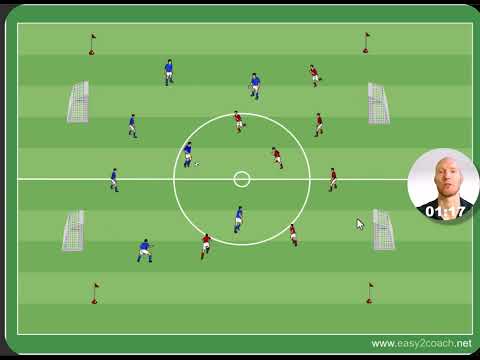Fußballübung - 4 Tore Spiel - Umschaltspiel