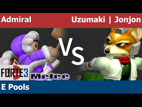 Forte 3 Melee - Admiral (ICs) vs Uzumaki | Jonjon (Fox) - E Pools