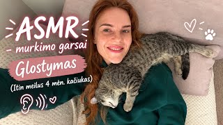 ASMR lietuviškai | 4 mėn. meilaus kačiuko murkimo garsai ir glostymas | cat purring and soft spoken