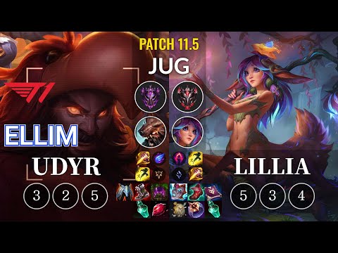 T1 Ellim Udyr vs Lillia Jungle - KR Patch 11.5