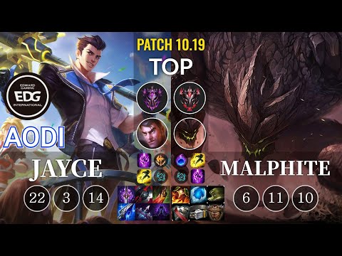 EDG Aodi Jayce vs Malphite Top - KR Patch 10.19