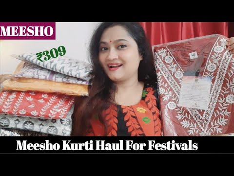 Meesho Kurti Haul Starting Rs309 Bengali || Meesho Kurti haul for Festivals || Groomwithanusuya