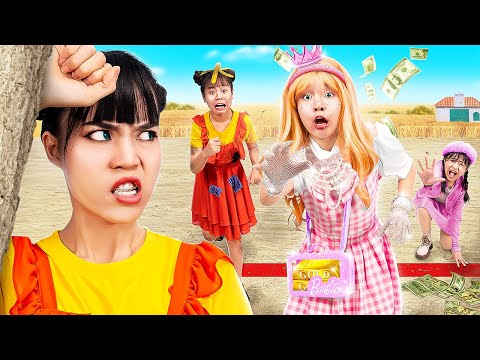 Poor Vs Rich Vs Giga Rich Kid In Squid Game Green Light Red Light - Funny Stories About Baby Doll