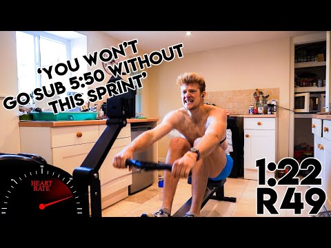 Cam Buchan 5:49.8 Full 2km Erg Test with Split, Rate and Heart Rate