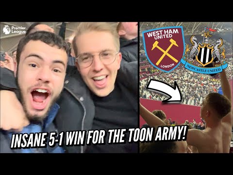 INCREDIBLE *AWAY END SCENES* in 5 ⭐️ NEWCASTLE WIN vs WEST HAM!!