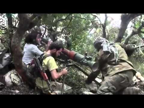 استهداف  قوات النظام بقاذف بي 9 من قبل لواء العاديات في النبي يونس في محافظة اللاذقية