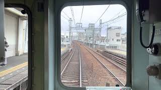 阪神電車の青胴車で今津駅から甲子園駅まで