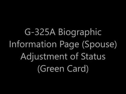 G 325A Biographic Information (Spouse) Adjustment of Status (Green card) Video
