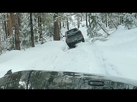 Eaton Truetrac on Chevy Avalanche & Jeep JK on a technical snow trail.