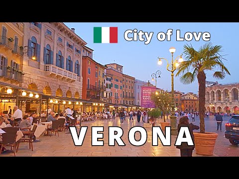 Verona, Italy Evening Walking Tour – Golden Hour Romance in 4K