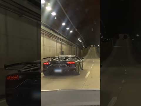 Brutal Lamborghini Aventador SVJ Tunnel Acceleration #shorts