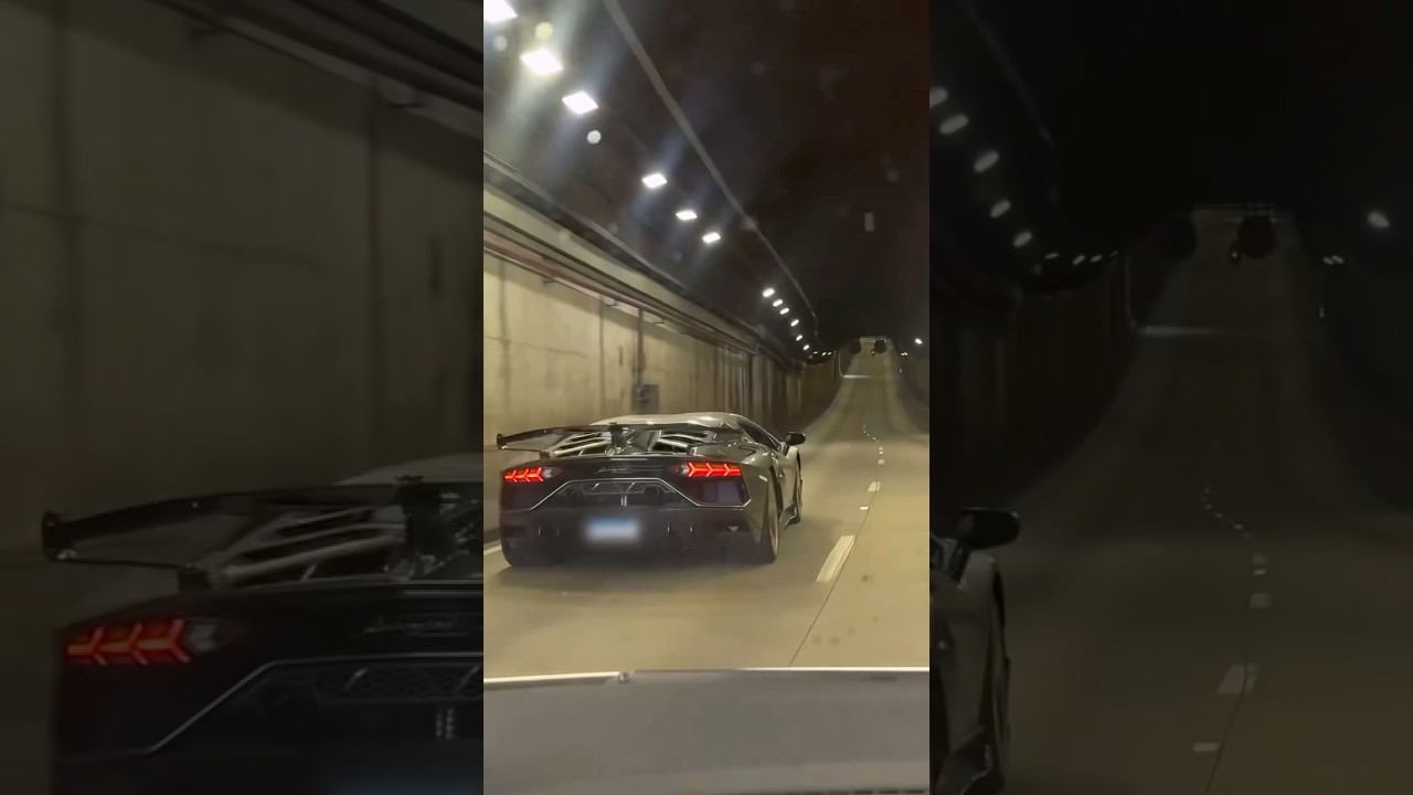 Brutal Lamborghini Aventador SVJ Tunnel Acceleration #shorts