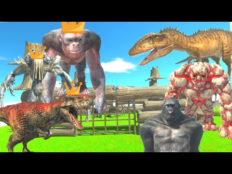 PRIMATES + INFERNALS + CARNIVORE DINOS AGAINST KING GORO + T REX + SCOURGE - ARBS