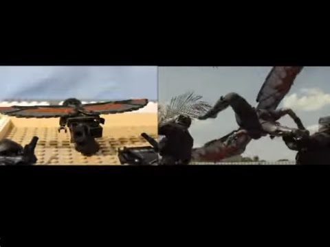 LEGO Captain America CIVIL WAR trailer re-creation SIDE BY SIDE ( Chrome IRON MAN )