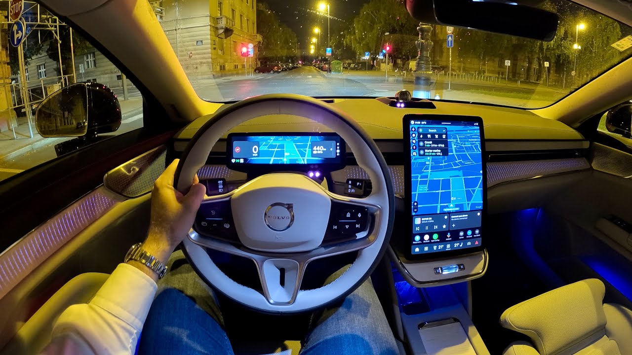New VOLVO ES90 2026 - NIGHT POV test drive (PURE DRIVING, beautiful MODERN INTERIOR)