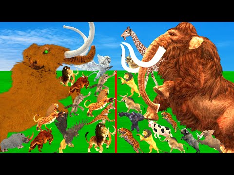 Animal Epic Battle - Prehistoric Mammals VS Modern Mammals | Animal Revolt Battle Simulator