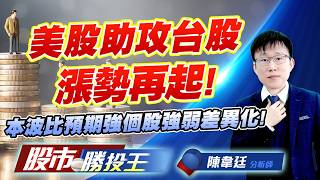 美股助攻台股漲勢再起 ! 本波比預期強個股強弱差異化 ! #台積電 #台達電 #鴻海 #光寶科 #聯發科 #緯創 ｜股市勝投王｜陳韋廷 (圖)