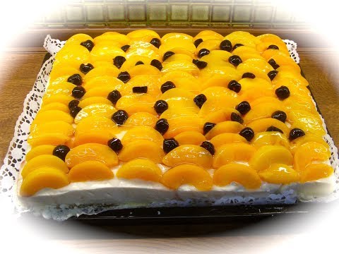 Pfirsich Quarkcreme Sahneschnitte