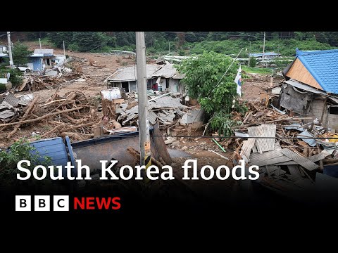 韓國洪災和山體滑坡造成至少 18 人死亡 | BBC News (At least 18 dead in South Korea floods and landslides | BBC News)