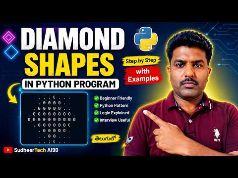 Diamond Pattern Program In Python Complete Tutorial For Beginners Telugu