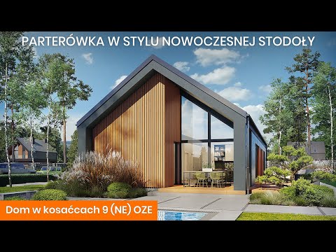 Dom w kosaćcach 9 (NE) OZE – Parterówka w stylu nowoczesnej stodoły - ARCHON+ Projekty Domów