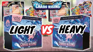 Weighing And Opening Chaos Rising Packs - LIGHT Vs HEAVY Pokemon Products!