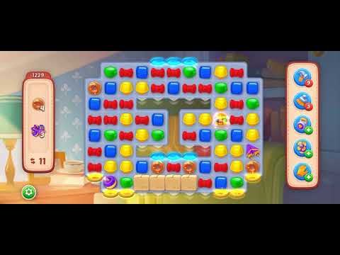 HomeScapes Level 1229 Walkthrough || Donut Powerup Collectable || 3 Moves Left #homescapes