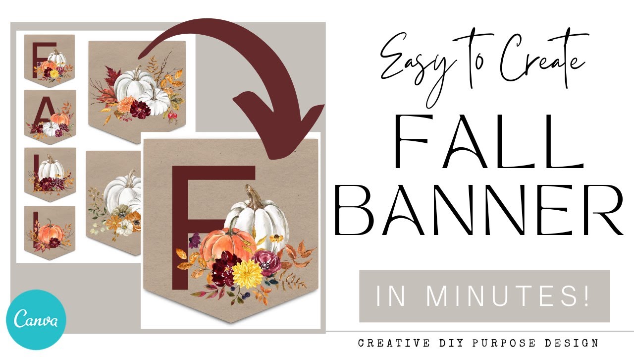 Printable Fall Banner - DIY Pumpkin Party Banner - Create with Me!