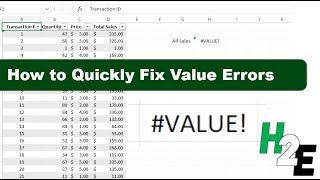How to Fix #VALUE! Errors in Excel