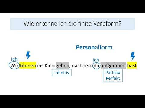 Wie erkenne ich die finite Verbform?