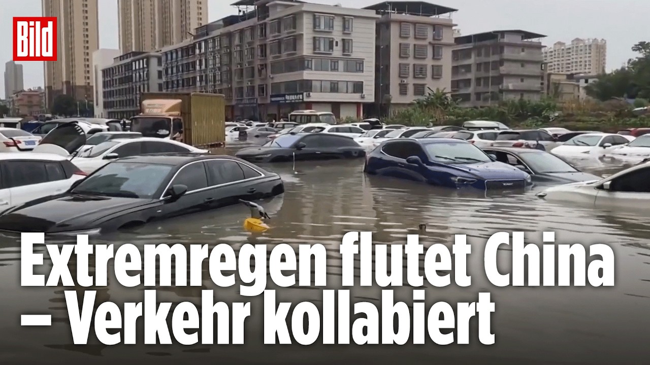 Unter Wasser: Extremregen überflutet China – Verkehr bricht zusammen!