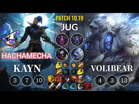 RJ hachamecha Kayn vs Volibear Jungle - KR Patch 10.19