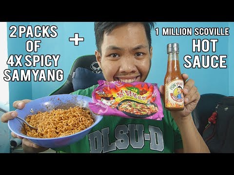 SPICY NOODLE CHALLENGE X4 SAMYANG w/    1 MILLION SCOVILLE HOT SAUCE!