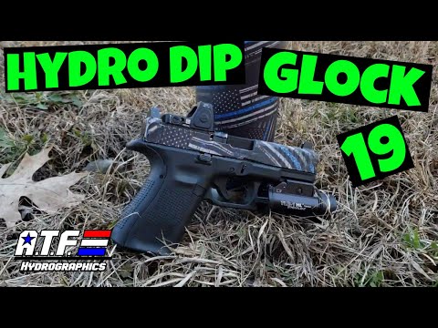 HYDRO DIP GLOCK 19 MOS - Distressed Blue Line Flags - ATF Hydrographics