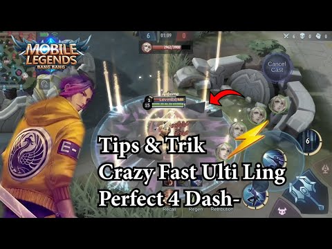 Tips & Trik Tutorial Ling Crazy Fast Hand Perfect 4 Dash Ulti Sword Ling - Mobile Legends.