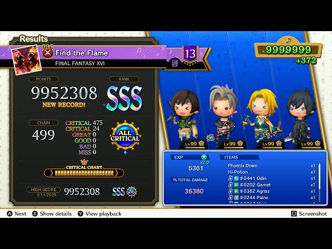 Theatrhythm Final Bar Line : FFXVI - "Find the Flame" - Supreme Difficulty All Critical