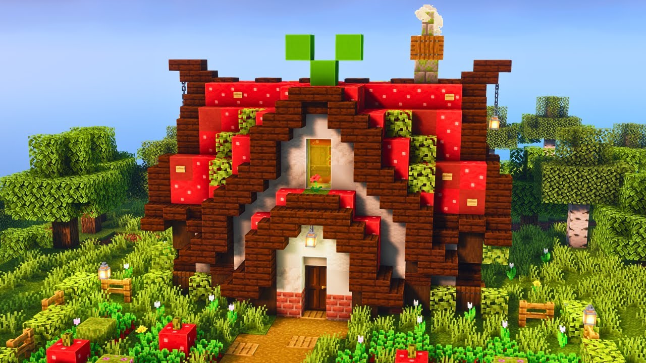 Minecraft 🍓 Strawberry House Tutorial - YouTube