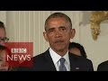 President Obama tears up during gun control speech - BBC News