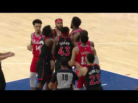 Joel Embiid Fights OG Anunoby 2 Mins After Game Just Started!