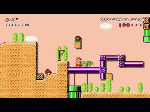 ᐸDesert landᐳ 2-2 Sandy water by Unleashed 🍄Super Mario Maker 2 ✹Switch✹ #byz