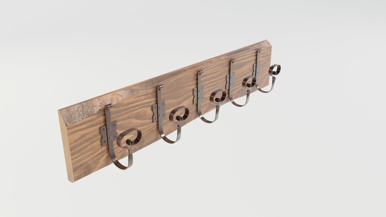 Wooden Coat Rack 3D Model