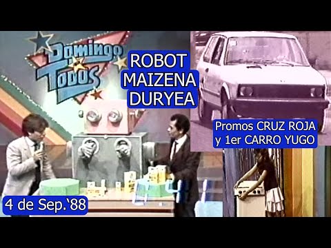 0624 ROBOT MAIZENA DURYEA, PROMOS CRUZ ROJA Y RIFA 1ER CARRO YUGO - Domingo Para Todos, 4/9/88