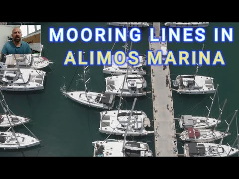 Entering and Exiting a Greek Marina with Mooring Lines, Review the action during the summer Meltemi