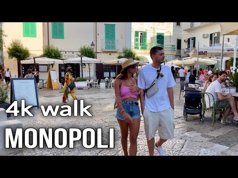 [4k] Italy Summer Walking Tour 🇮🇹 MONOPOLI