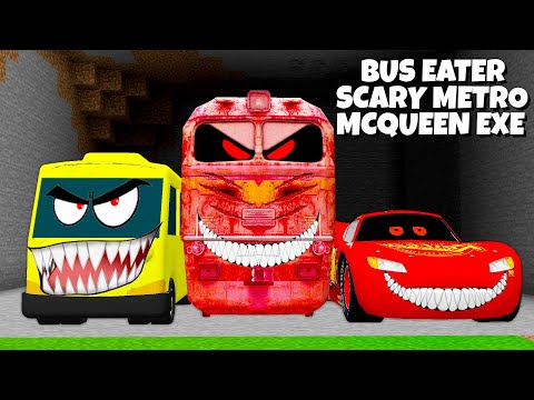 WHO IS BETTER BUS EATER or SCARY METRO TRAIN or LIGHTNING MCQUEEN EXE in Minecraft - Coffin Meme