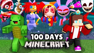 JJ and Mikey Survived 100 Days From Scary DIGITAL CIRCUS.EXE in Minecraft Maizen POMNI JAX RAGATHA