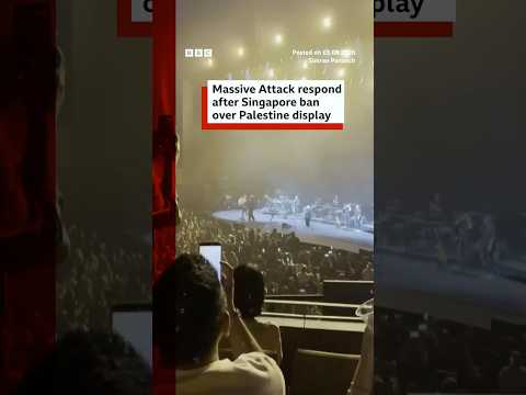Massive Attack respond after Singapore ban over Palestine display. #MassiveAttack #BBCNews