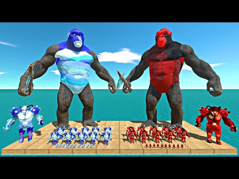 Battle of Water and Fire | Water Kong + Water Metal Goro vs Fire Kong + Fire Metal Goro - ARBS